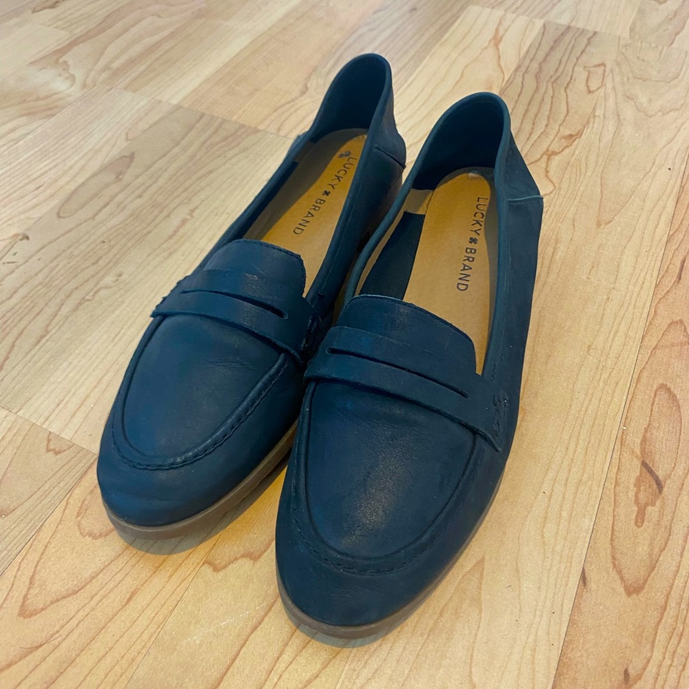 Black leather Lucky Brand Loafers